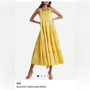 Aje Solstice Tiered Maxi dress, worn once, like new condition